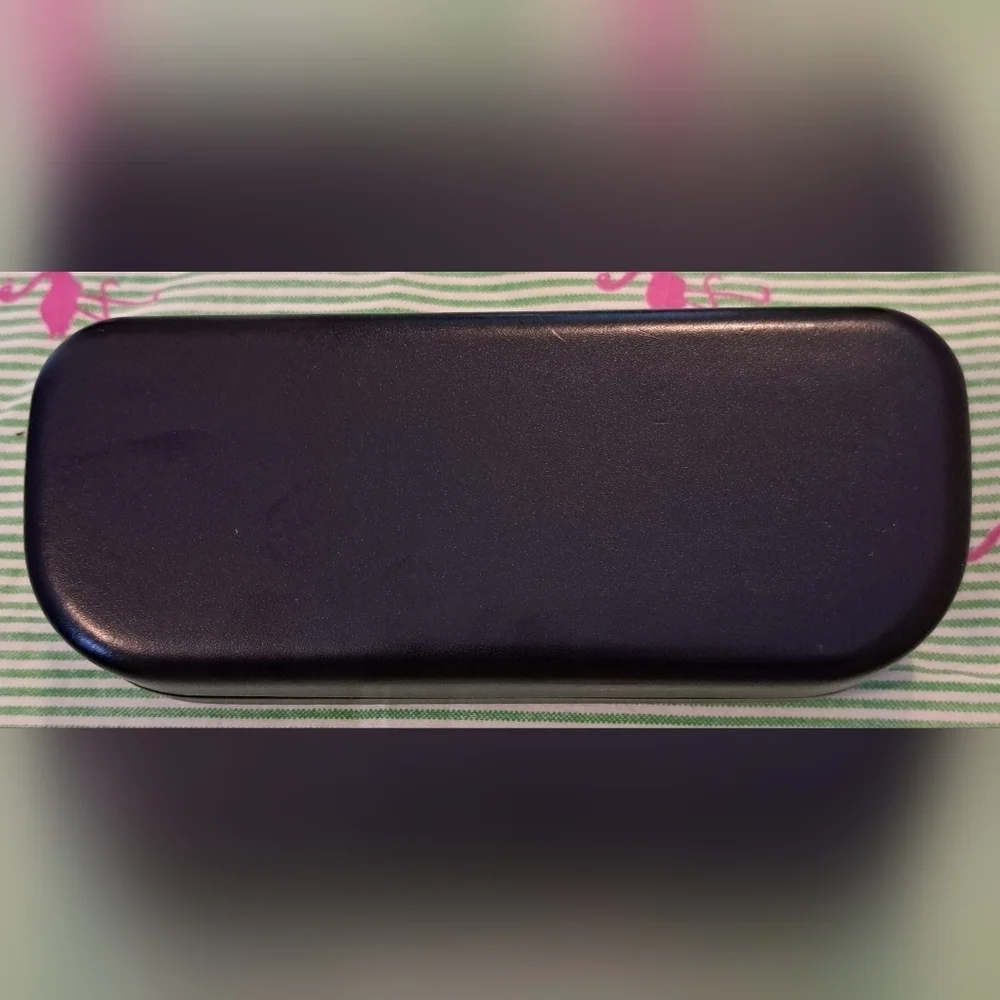 EUC Coach Black Leather Unisex Hard Shell Sunglass Eye Glasses Case w/ Cloth